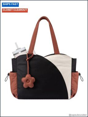 Puffer Tote Bag with Zipper, Laptop Handbag for Work Travel